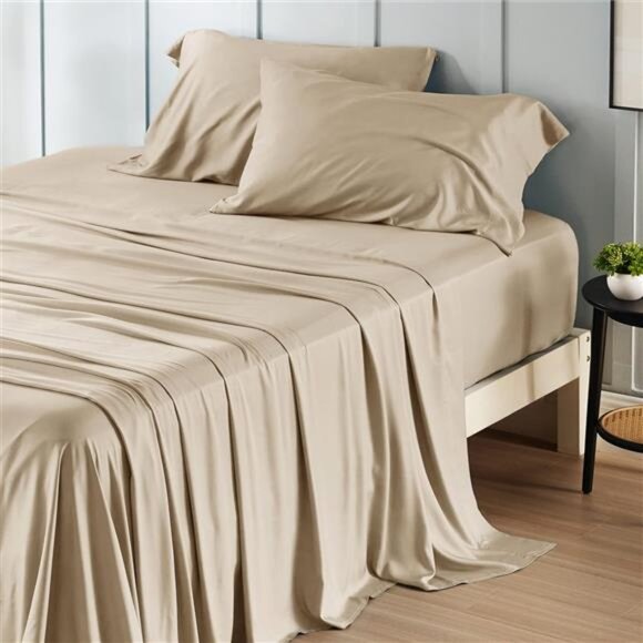 Queen Sheets, Rayon Derived from Bamboo, Queen Cooling Sheet Set, Deep Pocket